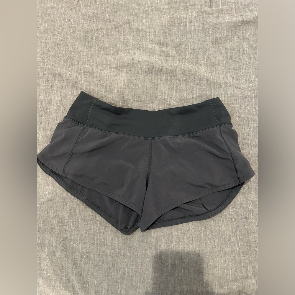 Black lululemon speed up shorts, size 2 inseam 2.5
